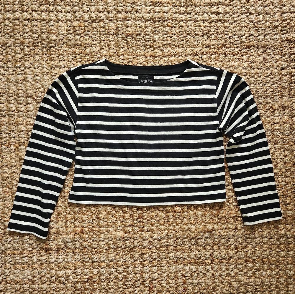 J. Crew striped boxy top size xs